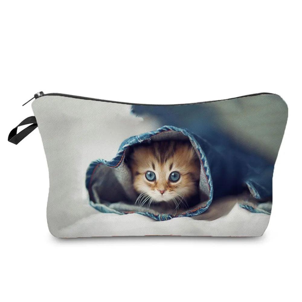 Dark Gothic Cat printed Travel Pouch/Cosmetic Bag, 23 Designs - Just Cats - Gifts for Cat Lovers