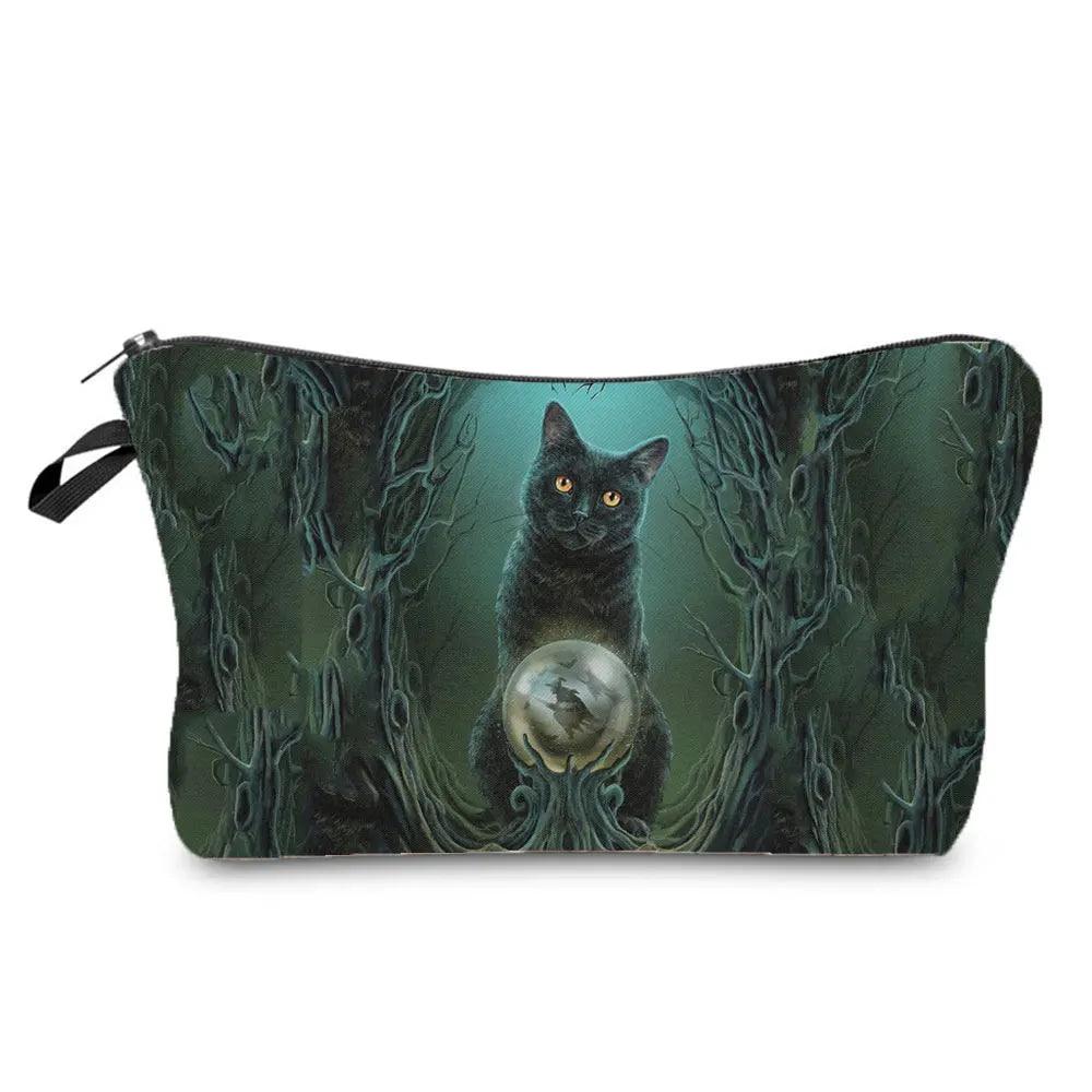 Dark Gothic Cat printed Travel Pouch/Cosmetic Bag, 23 Designs - Just Cats - Gifts for Cat Lovers