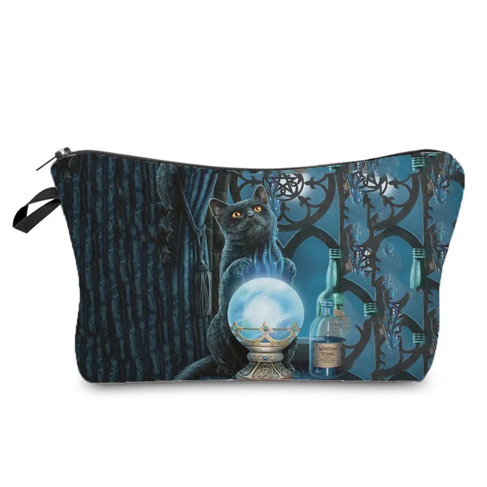 Dark Gothic Cat printed Travel Pouch/Cosmetic Bag, 23 Designs - Just Cats - Gifts for Cat Lovers