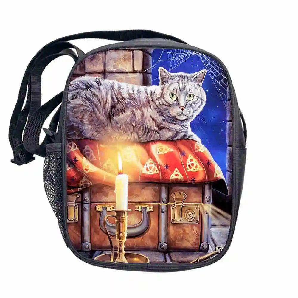 Dark Gothic Print Crossbody/shoulder bag, 17 Designs - Just Cats - Gifts for Cat Lovers