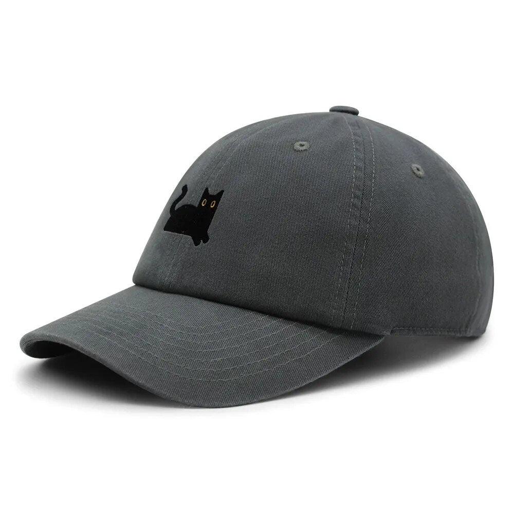 Embroidered Black Cat baseball Cap , 14 colors - Just Cats - Gifts for Cat Lovers