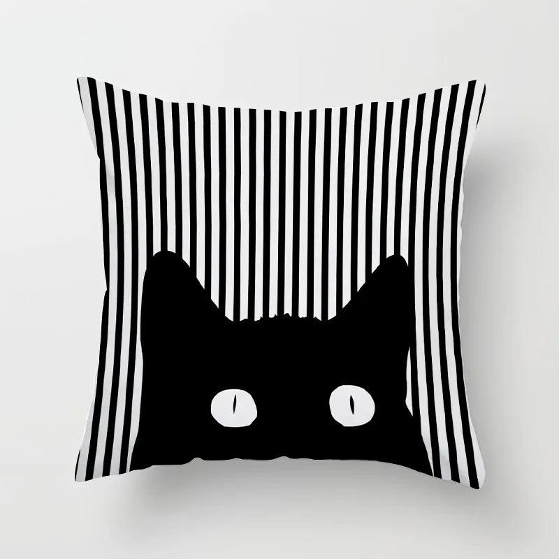 Funny Black &amp; White Cat print Decorative Pillowcase, 29 Designs - Just Cats - Gifts for Cat Lovers