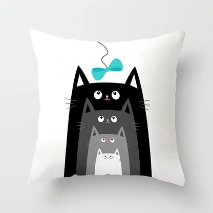 Funny Black &amp; White Cat print Decorative Pillowcase, 29 Designs - Just Cats - Gifts for Cat Lovers