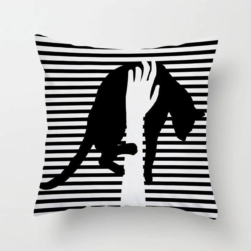 Funny Black &amp; White Cat print Decorative Pillowcase, 29 Designs - Just Cats - Gifts for Cat Lovers