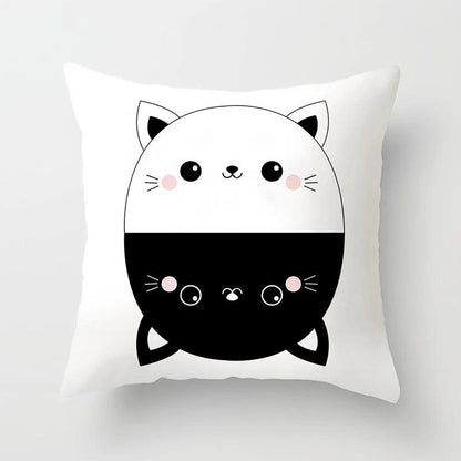 Funny Black &amp; White Cat print Decorative Pillowcase, 29 Designs - Just Cats - Gifts for Cat Lovers