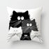 Funny Black & White Cat print Decorative Pillowcase, 29 Designs - Just Cats - Gifts for Cat Lovers