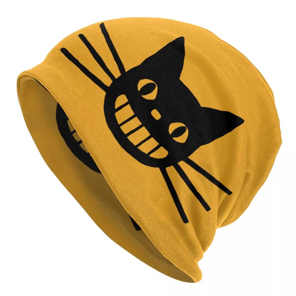 Funny Cartoon Black Cat Skullies Beanies Caps, Various Desings and Colors - Just Cats - Gifts for Cat Lovers