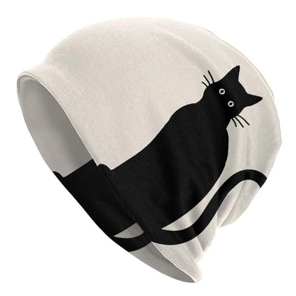 Funny Cartoon Black Cat Skullies Beanies Caps, Various Desings and Colors - Just Cats - Gifts for Cat Lovers