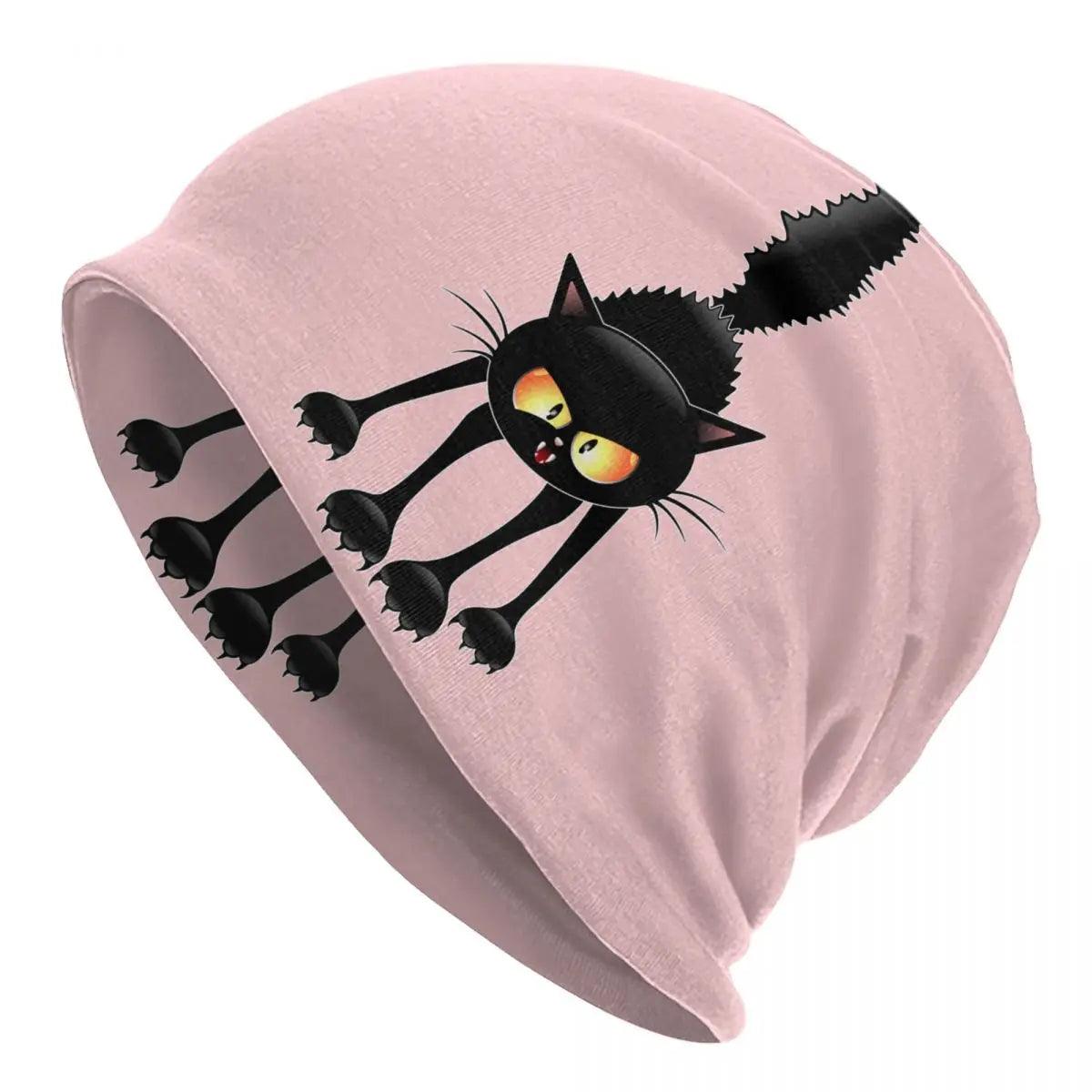 Funny Cartoon Black Cat Skullies Beanies Caps, Various Desings and Colors - Just Cats - Gifts for Cat Lovers