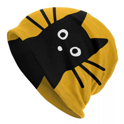 Funny Cartoon Black Cat Skullies Beanies Caps, Various Desings and Colors - Just Cats - Gifts for Cat Lovers