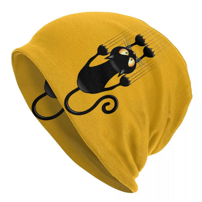 Funny Cartoon Black Cat Skullies Beanies Caps, Various Desings and Colors - Just Cats - Gifts for Cat Lovers