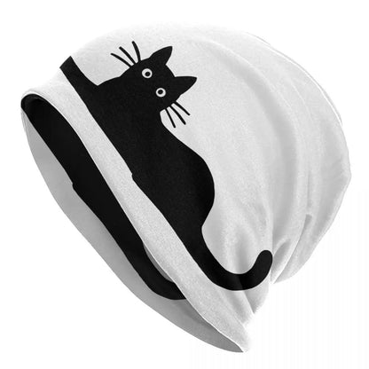 Funny Cartoon Black Cat Skullies Beanies Caps, Various Desings and Colors - Just Cats - Gifts for Cat Lovers