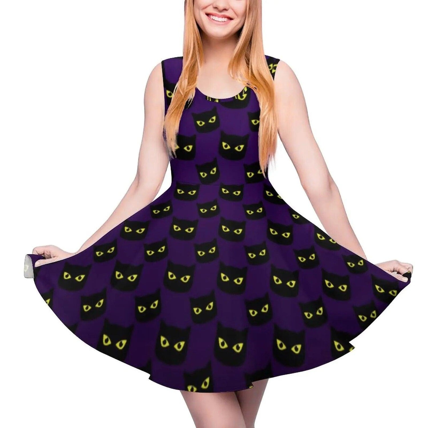 Funny Cat Print Dresses, 10 Designs, XS-5XL - Just Cats - Gifts for Cat Lovers