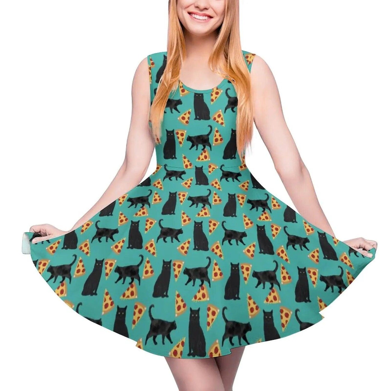 Funny Cat Print Dresses, 10 Designs, XS-5XL - Just Cats - Gifts for Cat Lovers