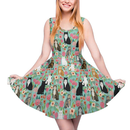 Funny Cat Print Dresses, 10 Designs, XS-5XL - Just Cats - Gifts for Cat Lovers