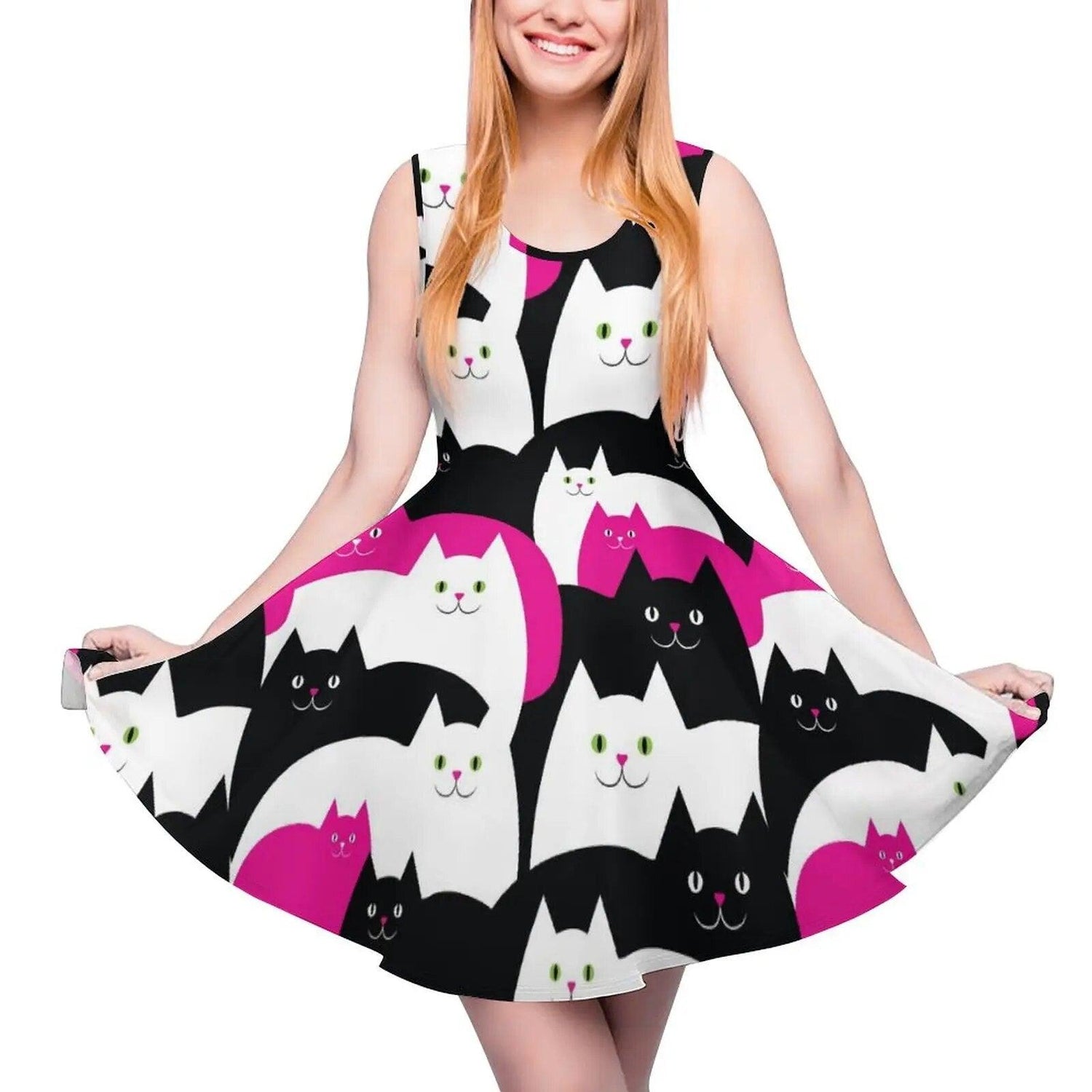 Funny Cat Print Dresses, 10 Designs, XS-5XL - Just Cats - Gifts for Cat Lovers