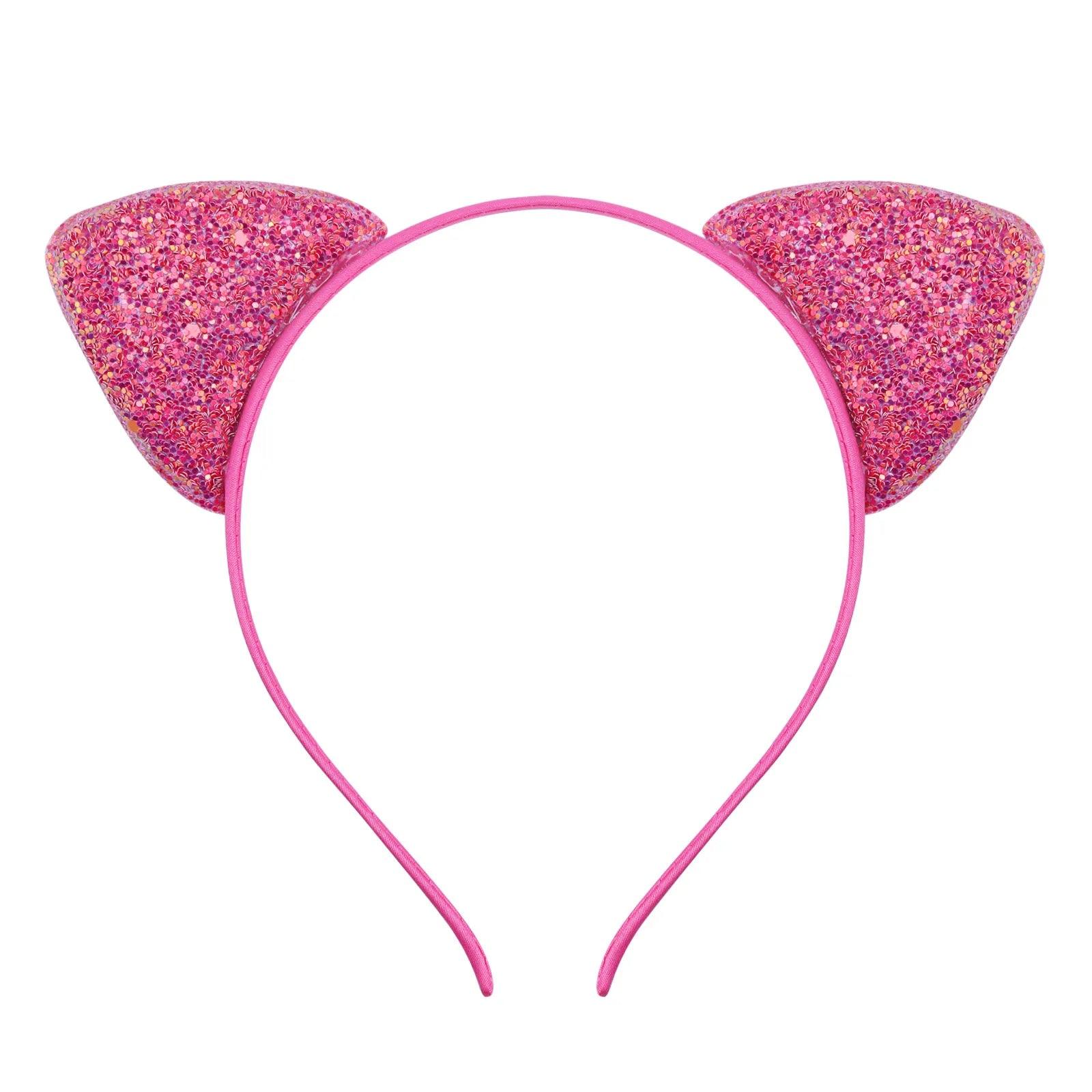 Glitter Sequins Cat Ears Head band, 12 Color Variations - Just Cats - Gifts for Cat Lovers