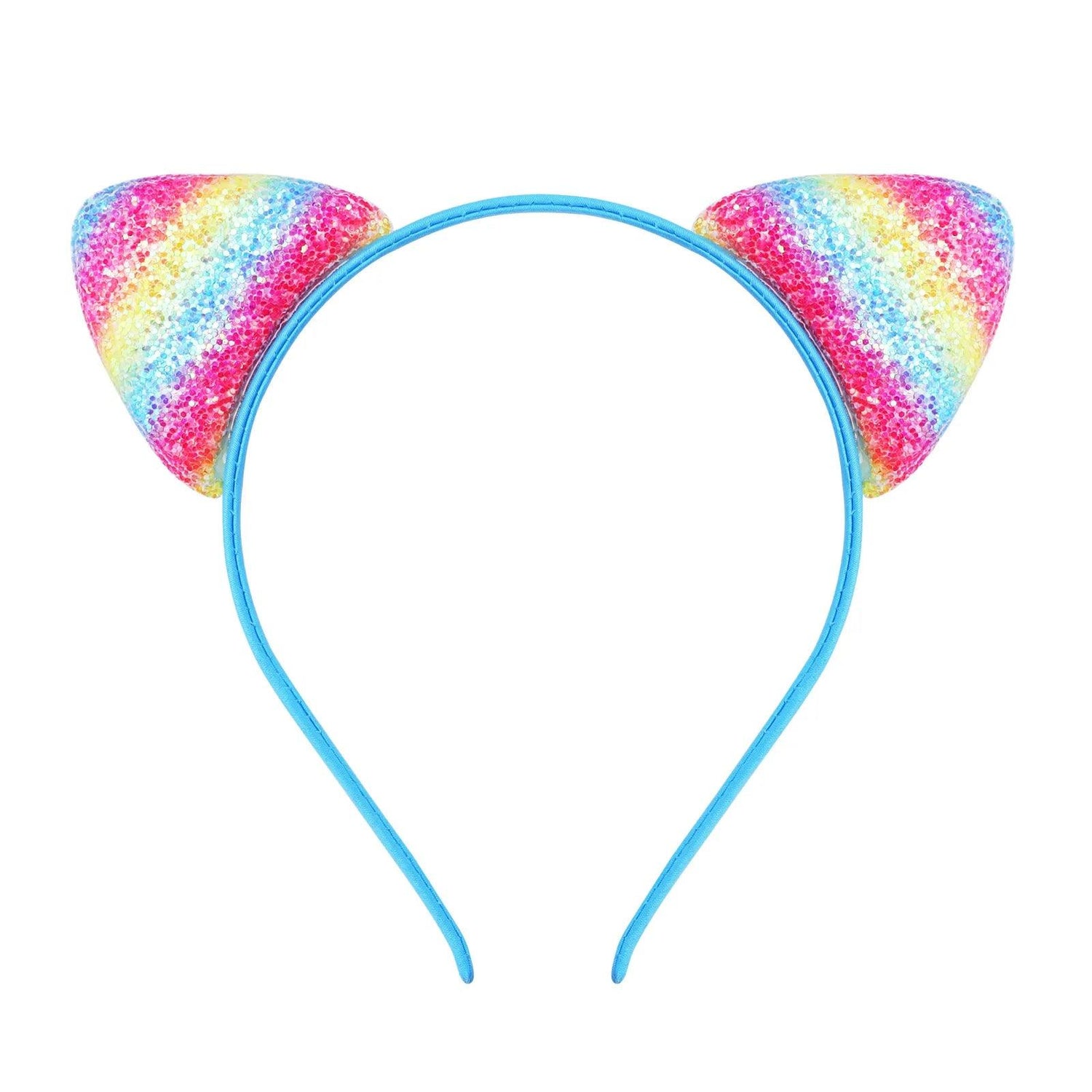 Glitter Sequins Cat Ears Head band, 12 Color Variations - Just Cats - Gifts for Cat Lovers