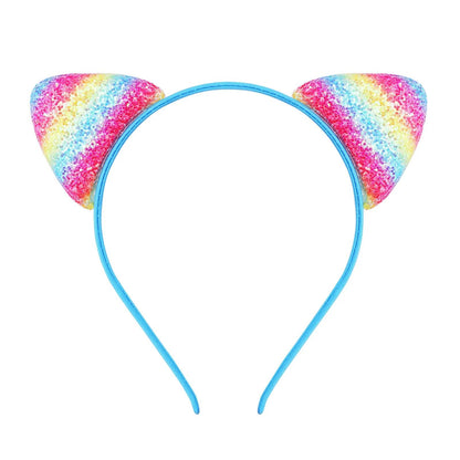 Glitter Sequins Cat Ears Head band, 12 Color Variations - Just Cats - Gifts for Cat Lovers