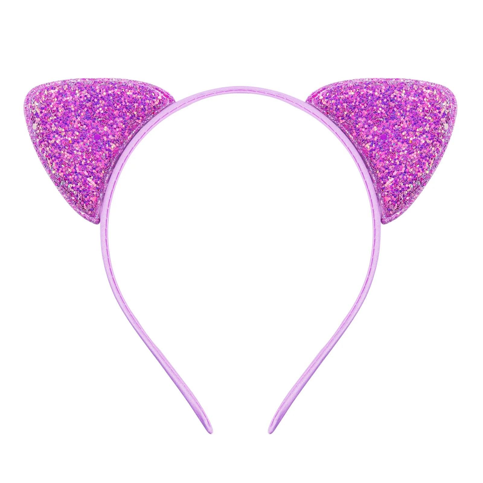 Glitter Sequins Cat Ears Head band, 12 Color Variations - Just Cats - Gifts for Cat Lovers