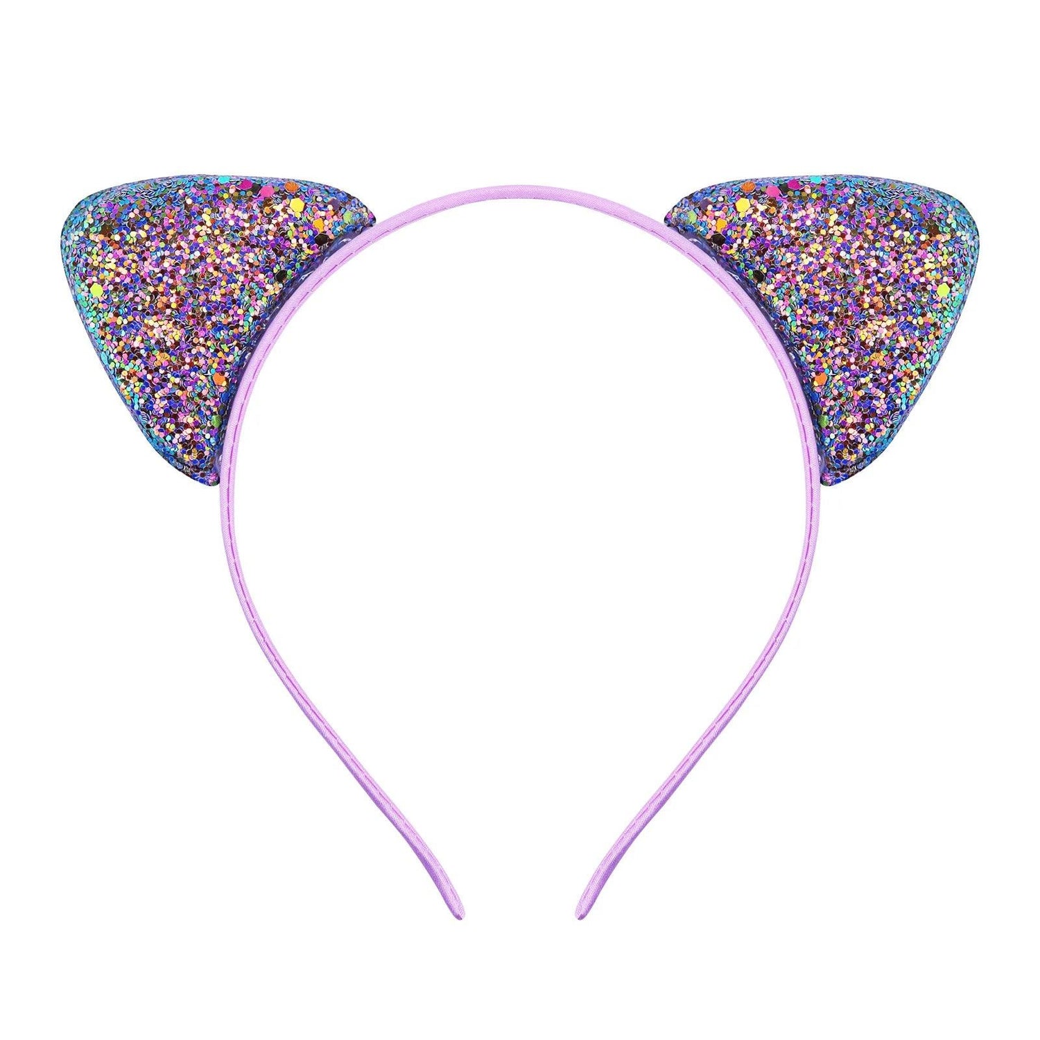 Glitter Sequins Cat Ears Head band, 12 Color Variations - Just Cats - Gifts for Cat Lovers