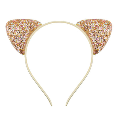 Glitter Sequins Cat Ears Head band, 12 Color Variations - Just Cats - Gifts for Cat Lovers