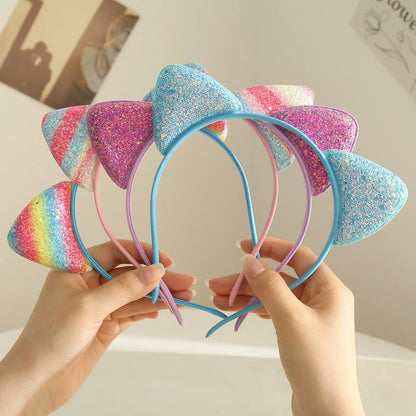 Glitter Sequins Cat Ears Head band, 12 Color Variations - Just Cats - Gifts for Cat Lovers