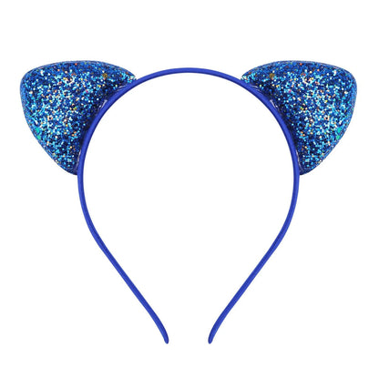 Glitter Sequins Cat Ears Head band, 12 Color Variations - Just Cats - Gifts for Cat Lovers