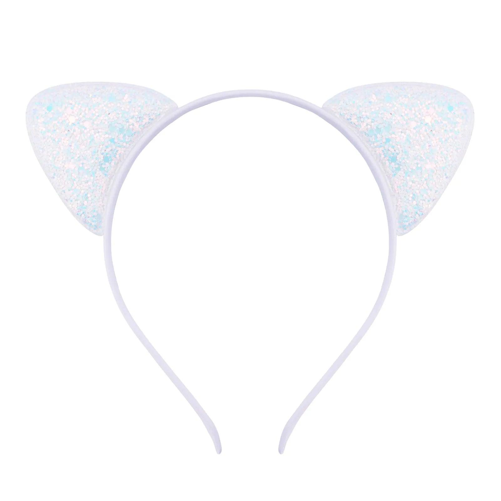 Glitter Sequins Cat Ears Head band, 12 Color Variations - Just Cats - Gifts for Cat Lovers