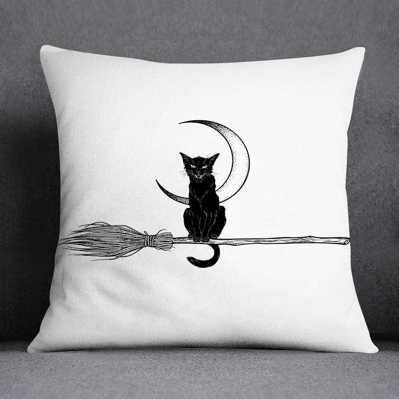 Gothic Black Cat Decorative Pillowcase, 4 sizes, 14 desings - Just Cats - Gifts for Cat Lovers