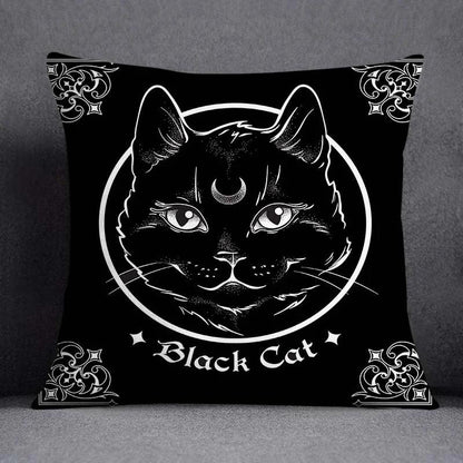 Gothic Black Cat Decorative Pillowcase, 4 sizes, 14 desings - Just Cats - Gifts for Cat Lovers