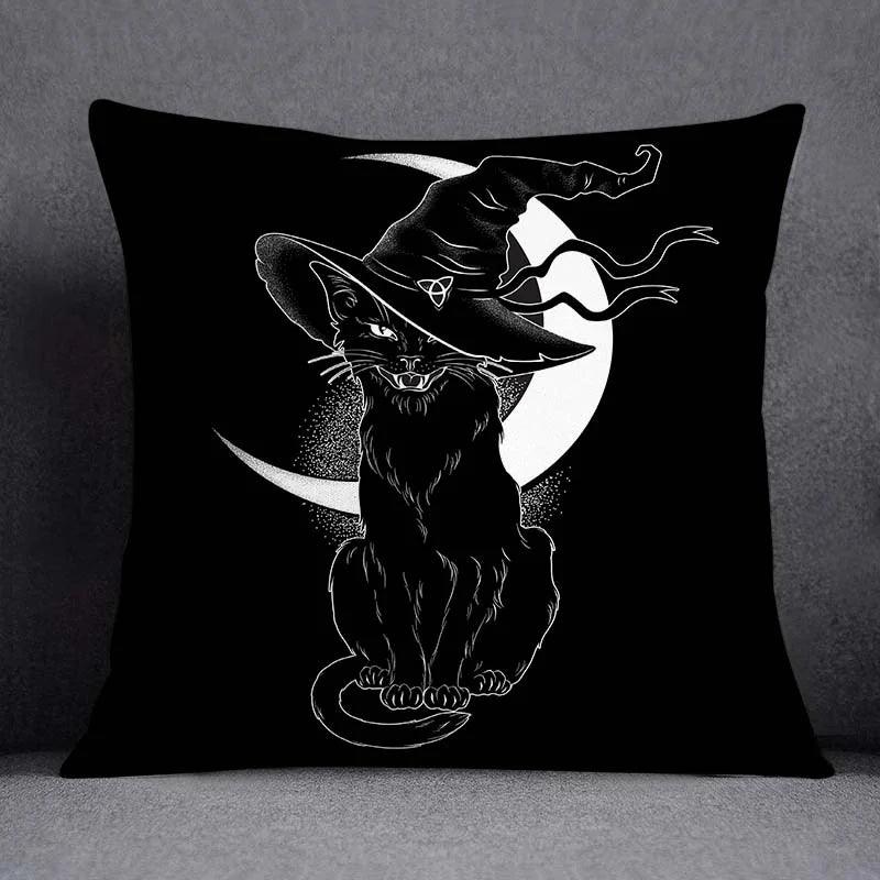 Gothic Black Cat Decorative Pillowcase, 4 sizes, 14 desings - Just Cats - Gifts for Cat Lovers