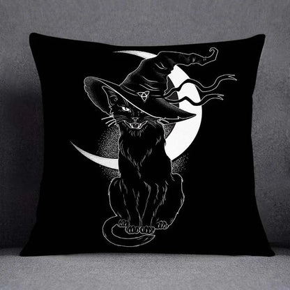 Gothic Black Cat Decorative Pillowcase, 4 sizes, 14 desings - Just Cats - Gifts for Cat Lovers