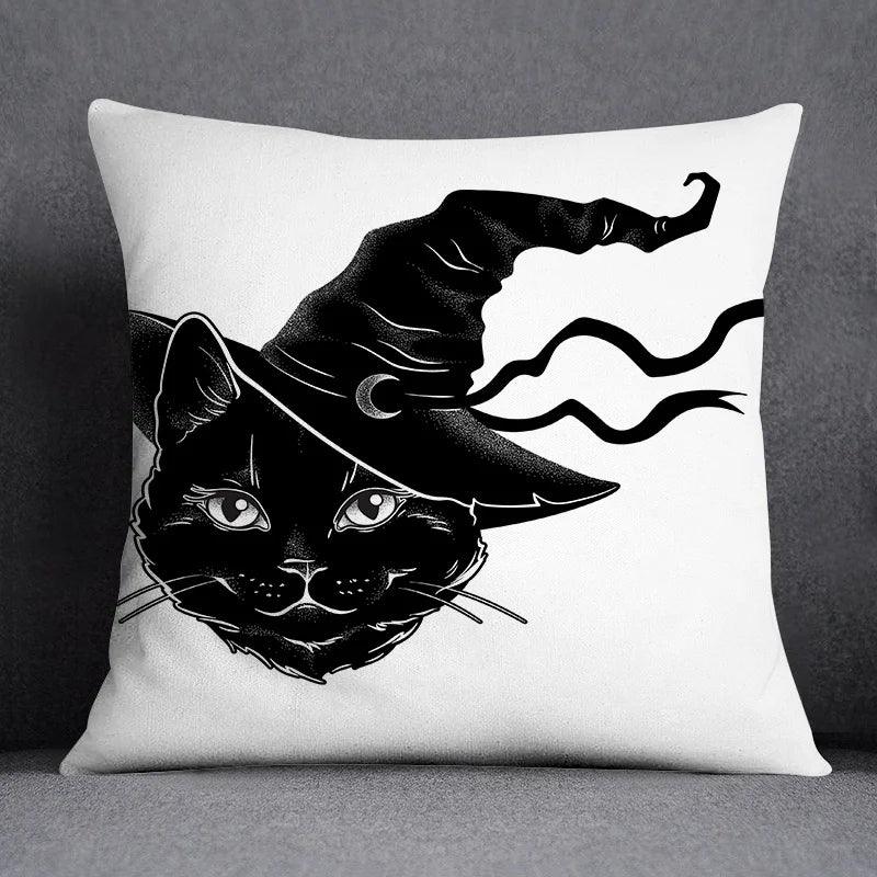 Gothic Black Cat Decorative Pillowcase, 4 sizes, 14 desings - Just Cats - Gifts for Cat Lovers