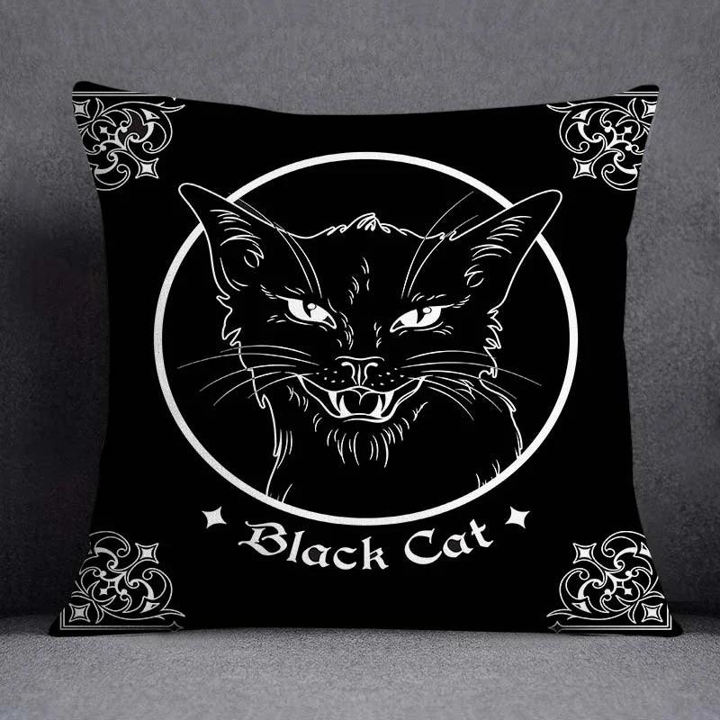 Gothic Black Cat Decorative Pillowcase, 4 sizes, 14 desings - Just Cats - Gifts for Cat Lovers