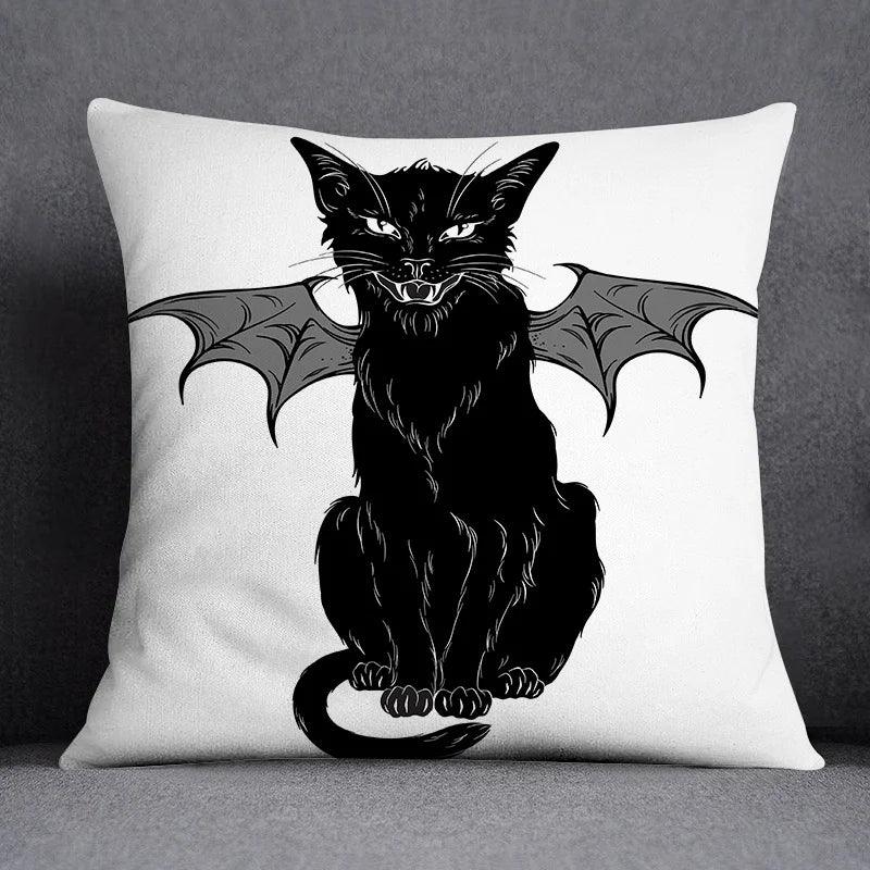 Gothic Black Cat Decorative Pillowcase, 4 sizes, 14 desings - Just Cats - Gifts for Cat Lovers