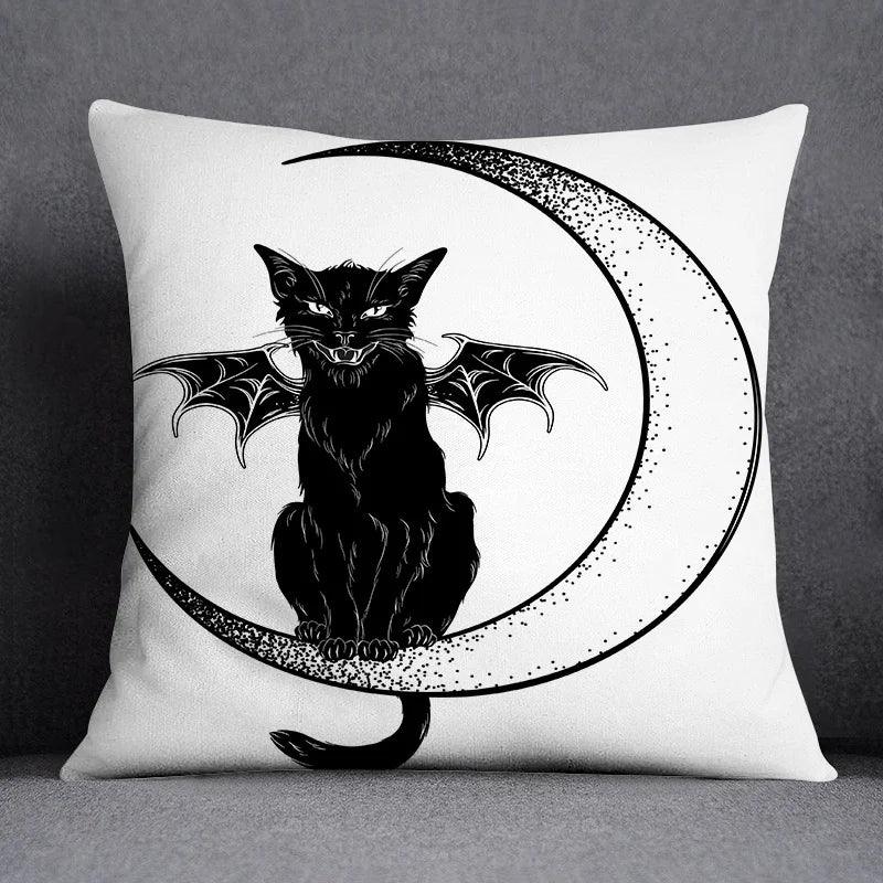 Gothic Black Cat Decorative Pillowcase, 4 sizes, 14 desings - Just Cats - Gifts for Cat Lovers