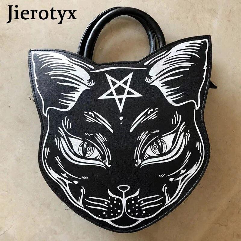 Gothich Cat PU Handbag Purse, Black - Just Cats - Gifts for Cat Lovers