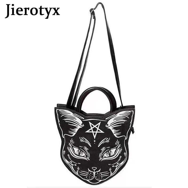 Gothich Cat PU Handbag Purse, Black - Just Cats - Gifts for Cat Lovers