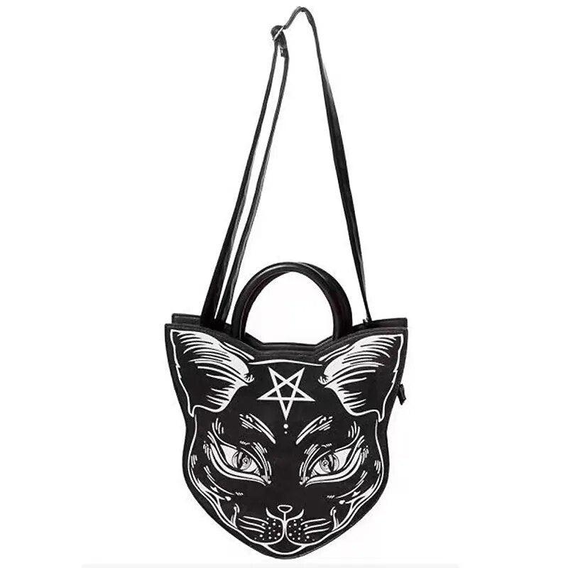 Gothich Cat PU Handbag Purse, Black - Just Cats - Gifts for Cat Lovers