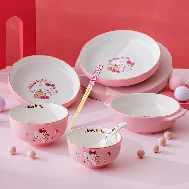 Hello Kitty Ceramic Dish Set, 5 Dishes - Just Cats - Gifts for Cat Lovers