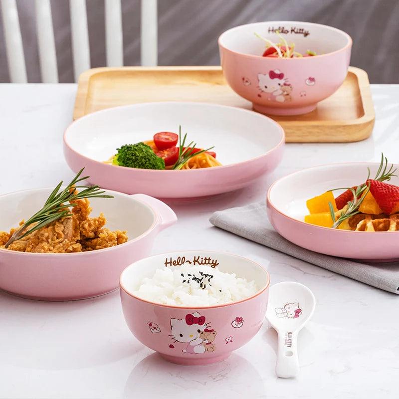 Hello Kitty Ceramic Dish Set, 5 Dishes - Just Cats - Gifts for Cat Lovers