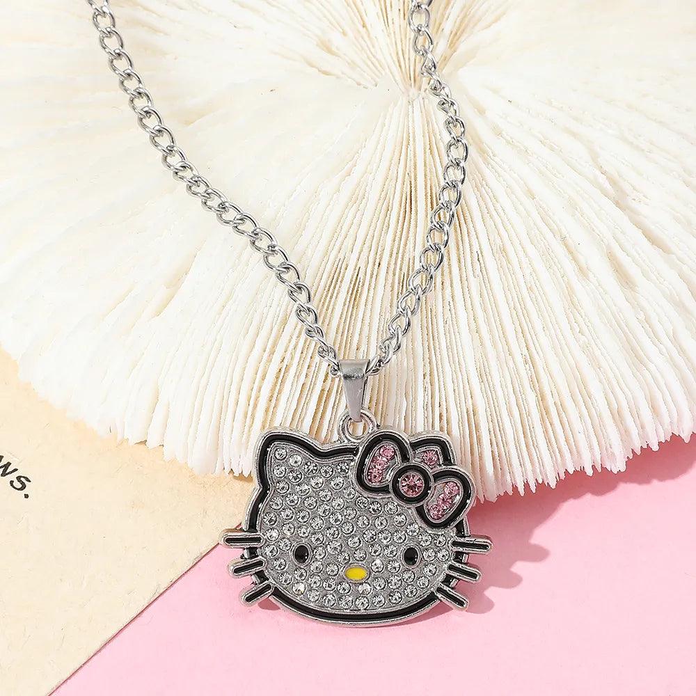 Hello Kitty Rhinestone Pendant Necklace - Just Cats - Gifts for Cat Lovers
