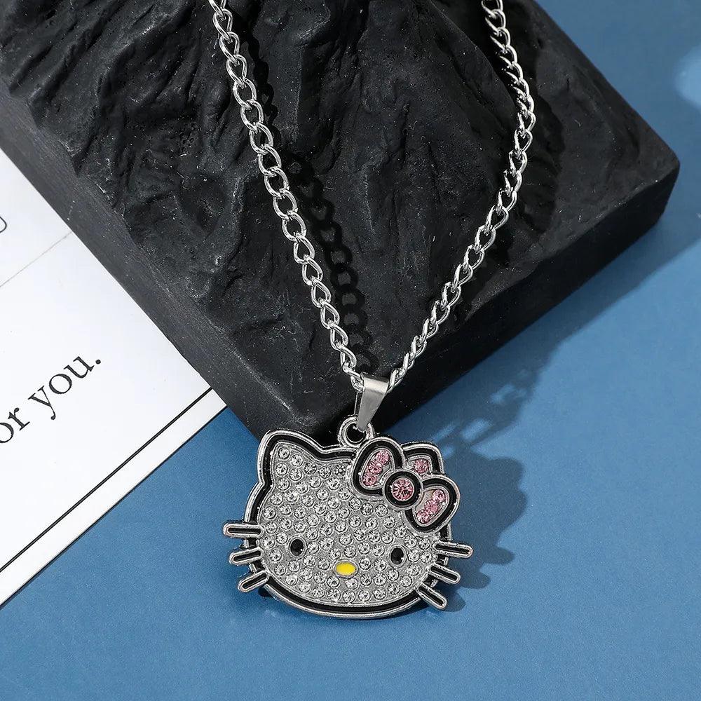 Hello Kitty Rhinestone Pendant Necklace - Just Cats - Gifts for Cat Lovers