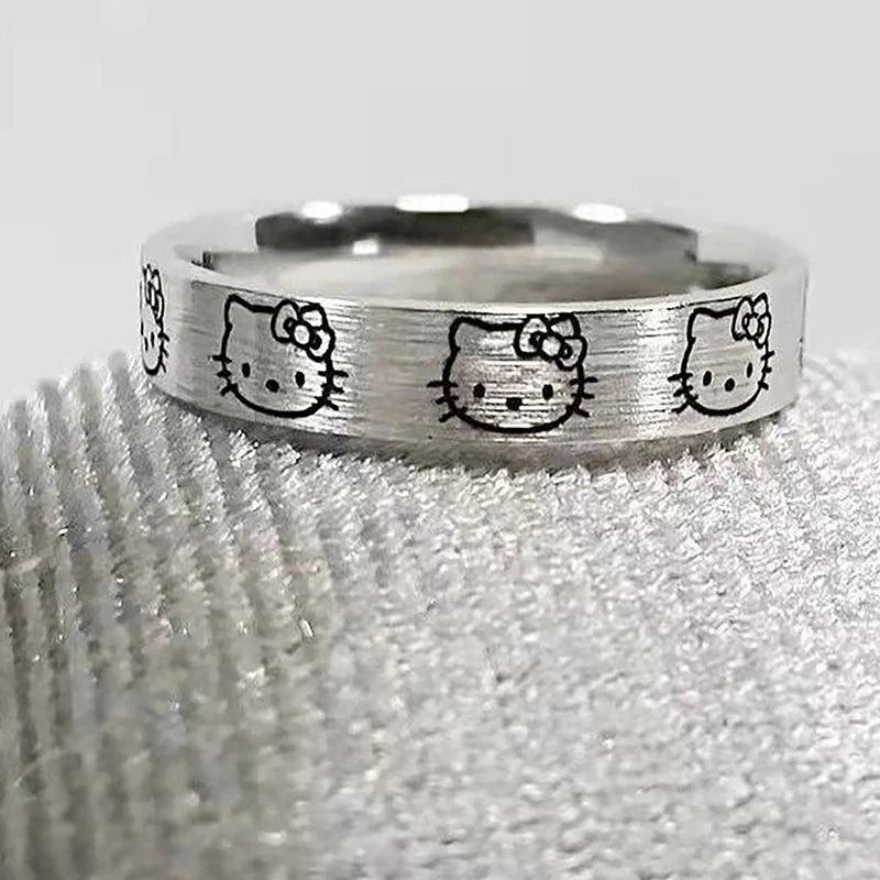 Hello Kitty Silver Ring Band - Just Cats - Gifts for Cat Lovers