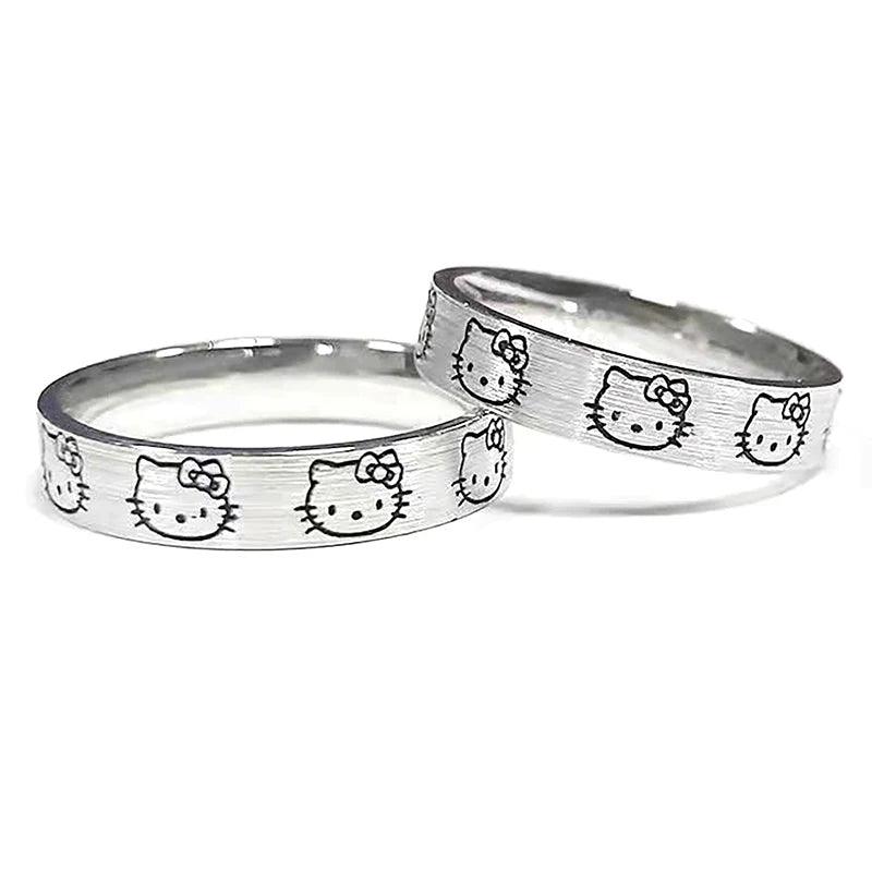 Hello Kitty Silver Ring Band - Just Cats - Gifts for Cat Lovers