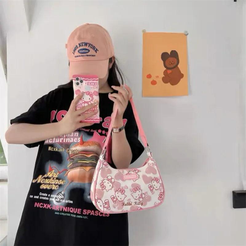 Hello Kitty Underarm Shoulder Bag, 2 Colors - Just Cats - Gifts for Cat Lovers