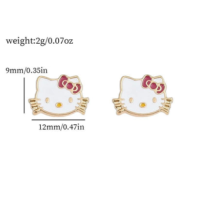 Hello Kitty white Studs Earrings - Just Cats - Gifts for Cat Lovers