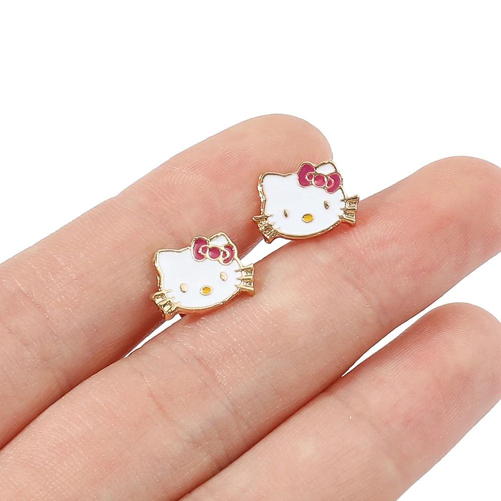 Hello Kitty white Studs Earrings - Just Cats - Gifts for Cat Lovers