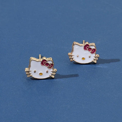 Hello Kitty white Studs Earrings - Just Cats - Gifts for Cat Lovers